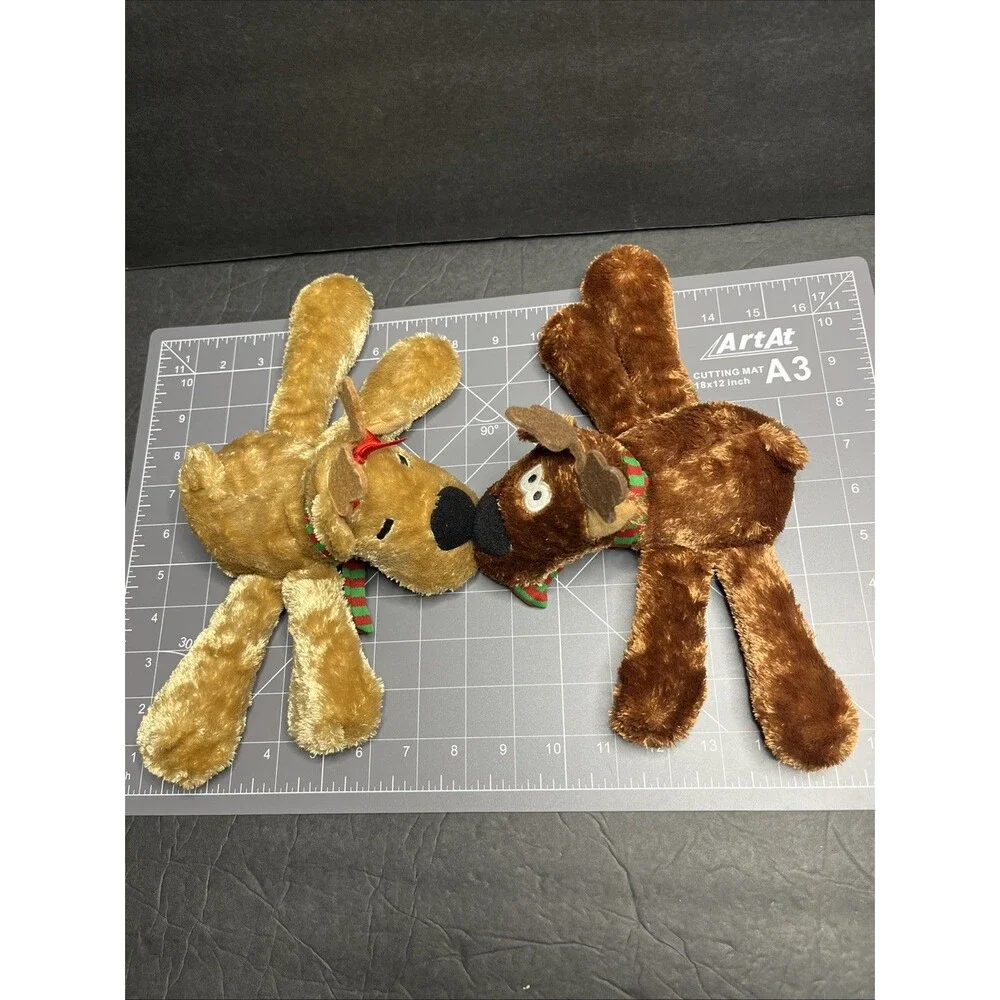 Hallmark Magnetic Kissing Reindeer Plush Set Brown Holiday 2pc Rodney Rhonda